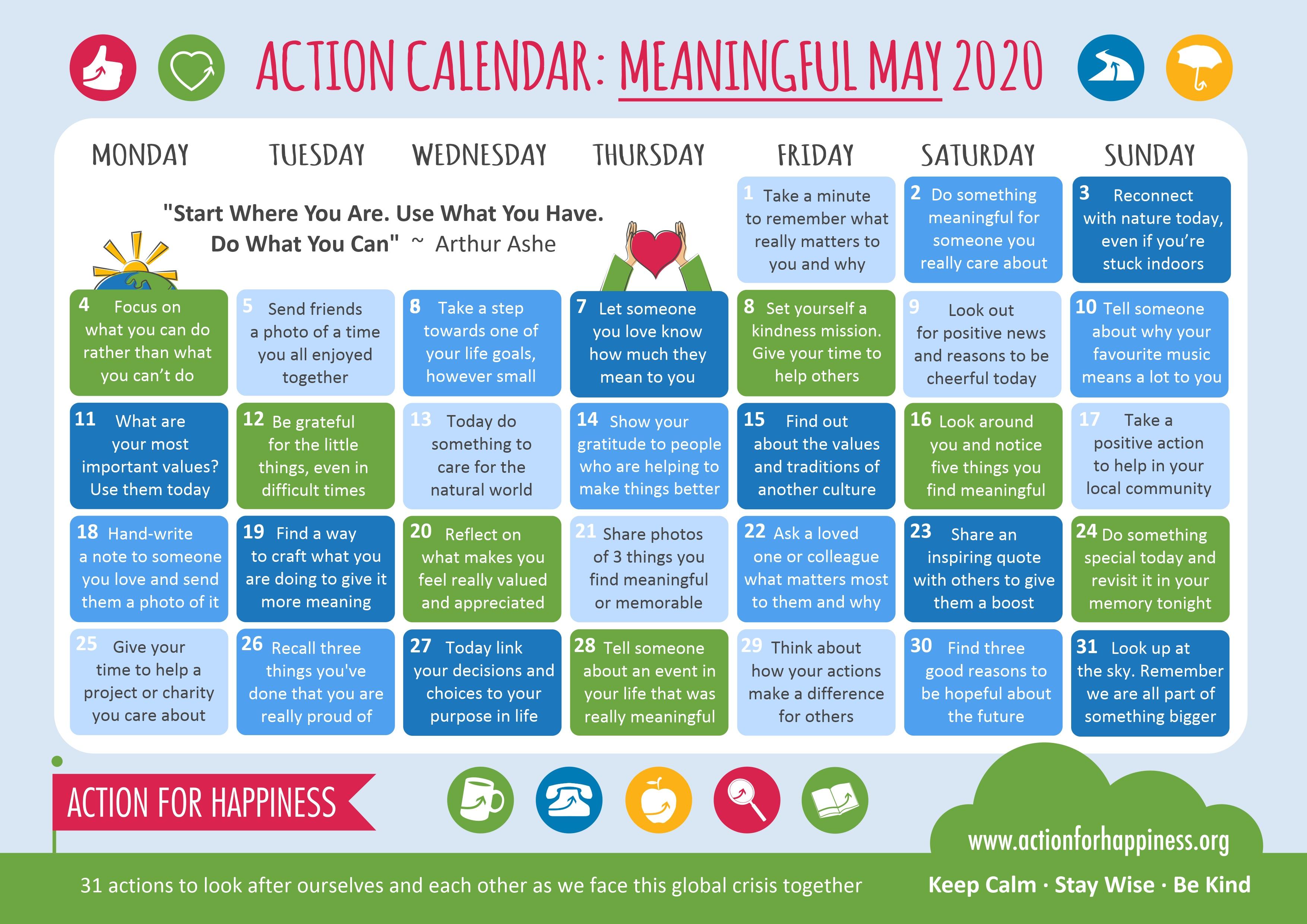 Meaningful May Actions for Happiness